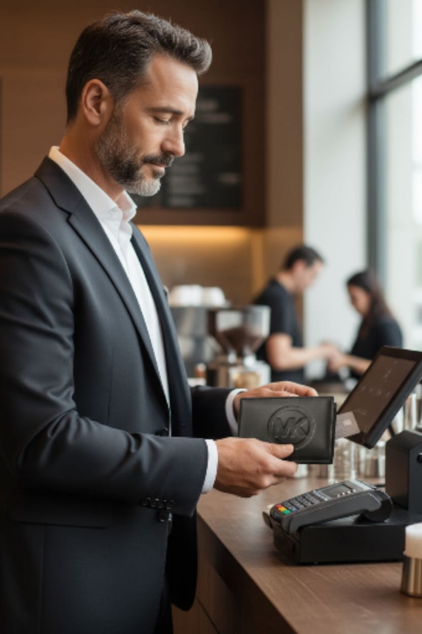 CARTERA MICHAEL KORS CON LOGOTIPO MK