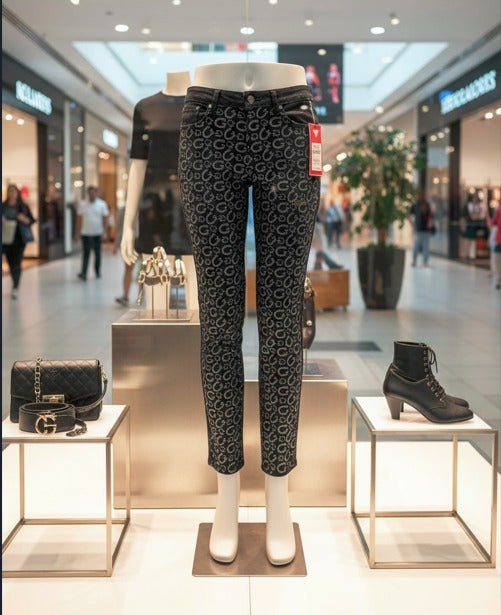 JEANS NEGROS GUESS CON PEDRERIA