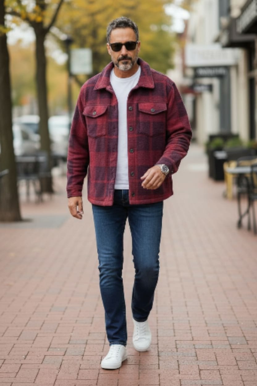SOBRECAMISA ROJO CON NEGRO