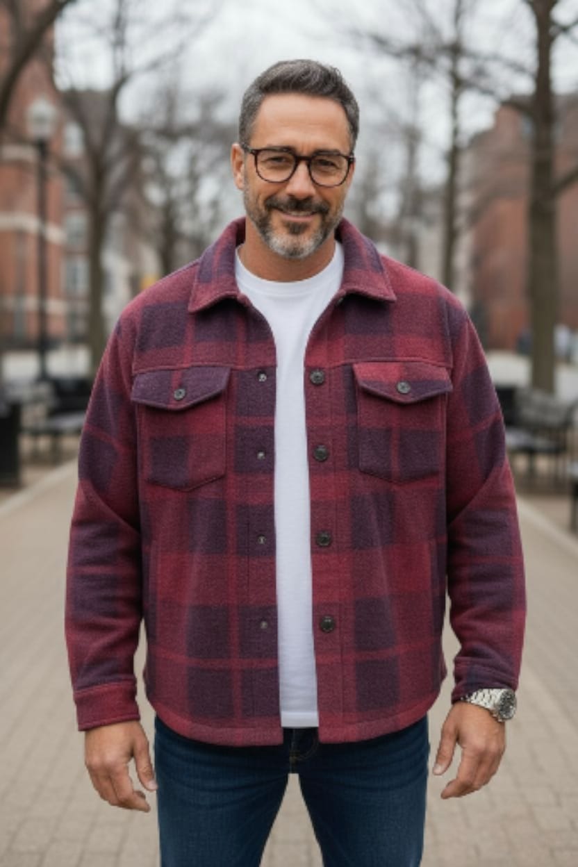 SOBRECAMISA ROJO CON NEGRO