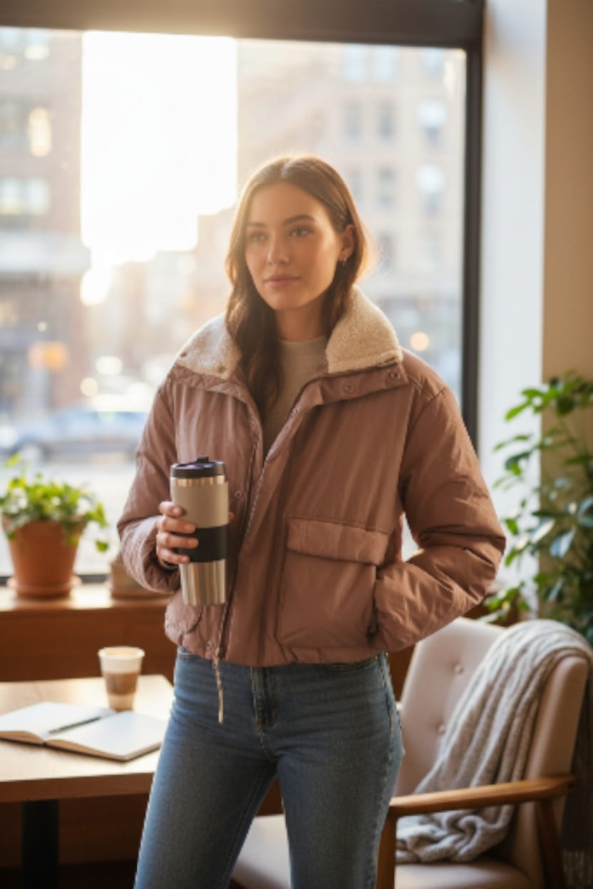 CHAMARRA-CASUAL-ALL IN MOTION-CAFE-TALLA ( XS )