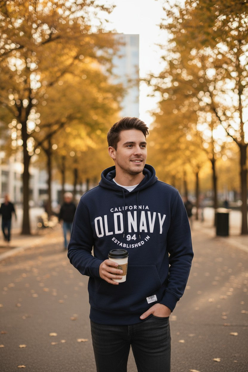 SUDADERA CON CAPUCHA GRIS OLD NAVY