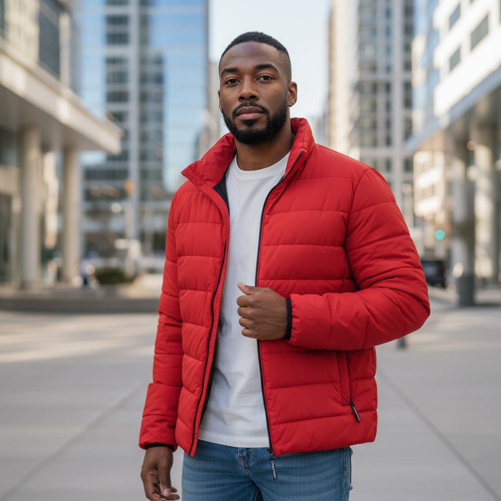 CHAMARRA ACOLCHADA ROJA DE CALVIN KLEIN