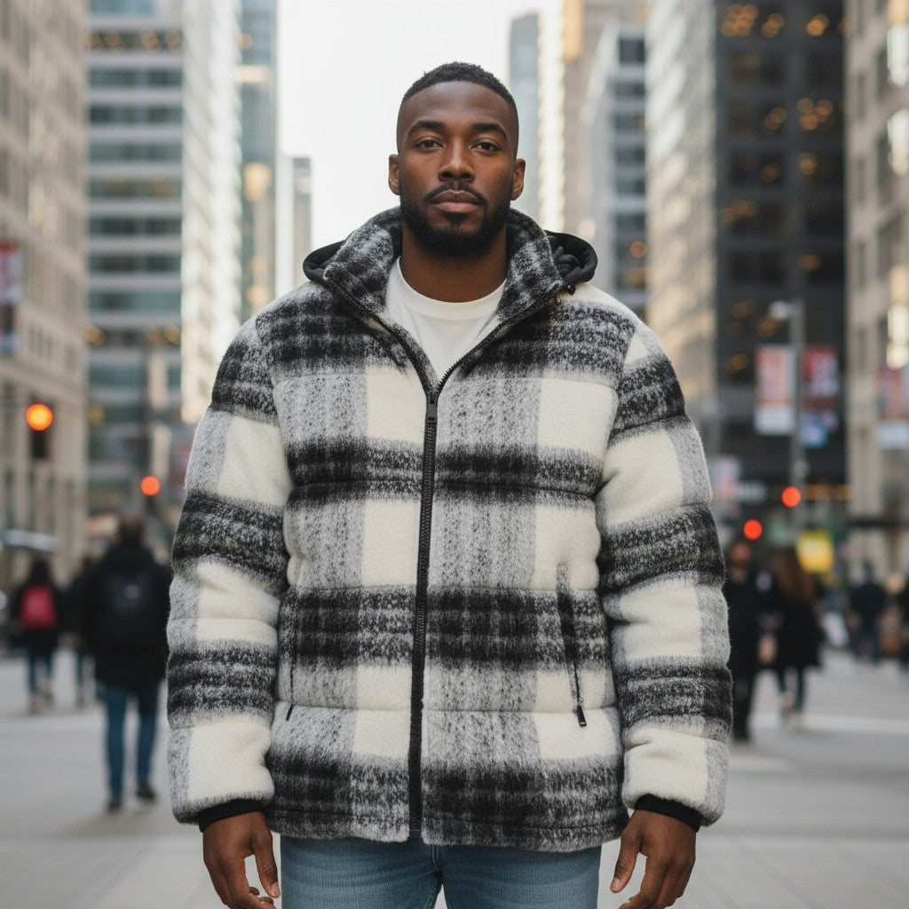 CHAMARRA ACOLCHADA A CUADROS GUESS