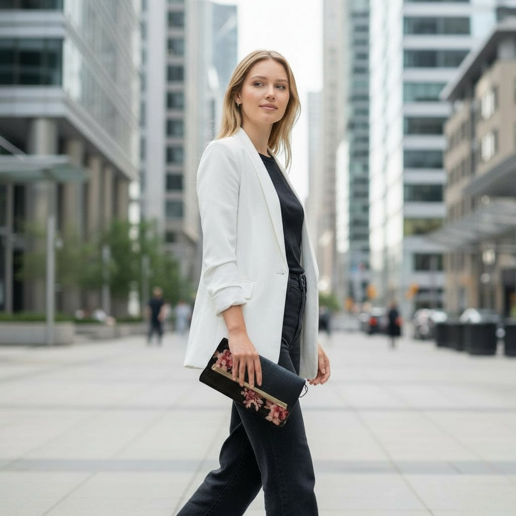 CARTERA (TRIFOLD) FLORAL NEGRA STEVE MADDEN