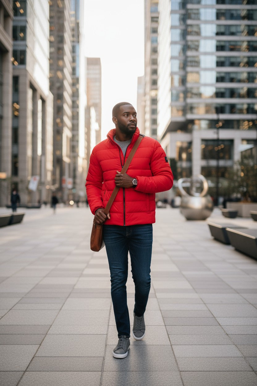 CHAMARRA ACOLCHADA ROJA DE CALVIN KLEIN