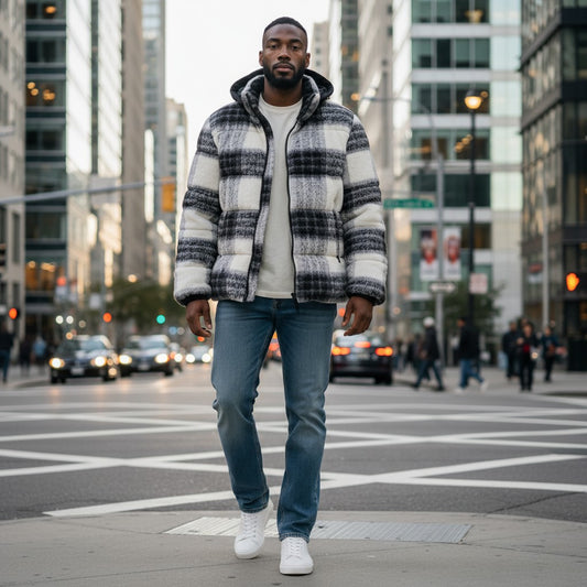 CHAMARRA ACOLCHADA A CUADROS GUESS