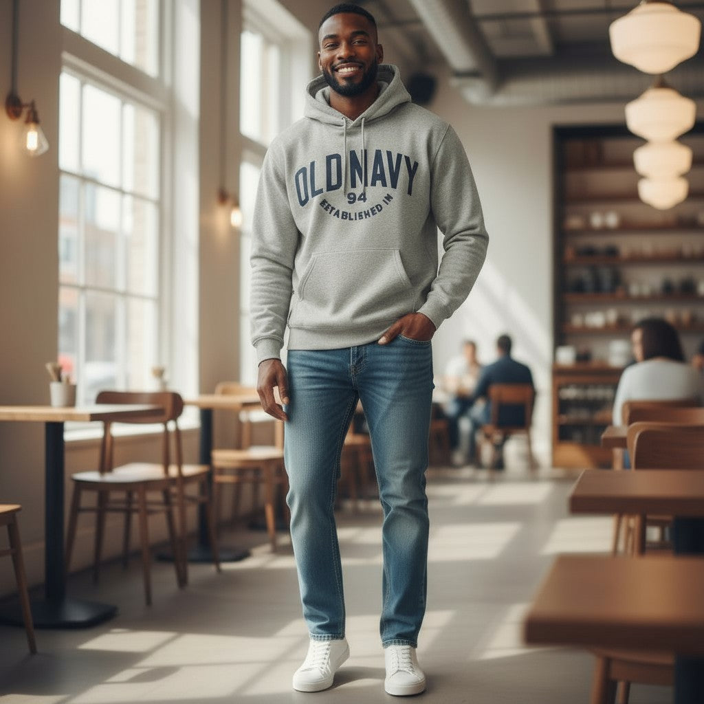 SUDADERA CON CAPUCHA GRIS OLD NAVY